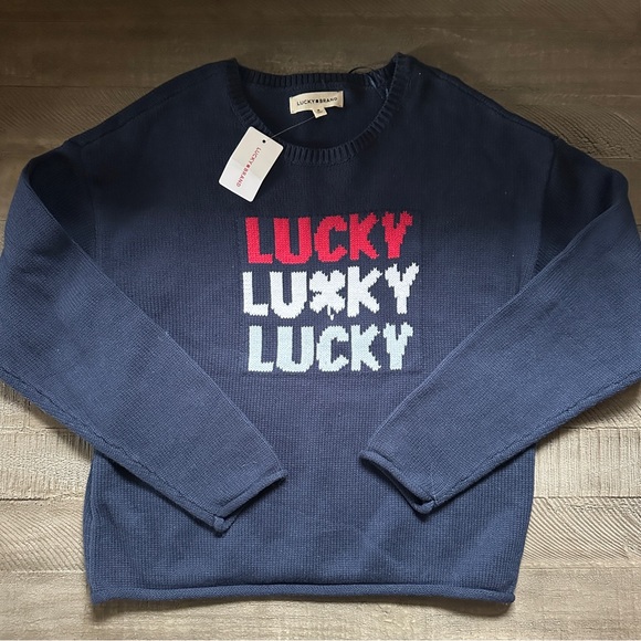 NWT Women’s Medium | Lucky Brand | Red White Blue USA Olympic Knit Sweater - Picture 2 of 8